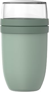 Mepal - Ellipse XL Lunch Box - Yoghurt and Muesli Cup - Separate Scoparti for Yogurt and Muesli - Freezer, Microwave and Dishwasher Safe - 750 + 300 ml - Nordic sage
