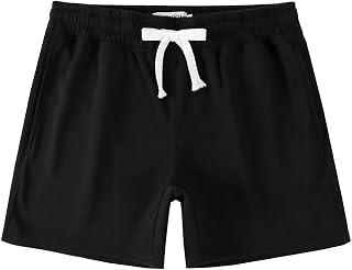 NIMENJOJA Mens 5.5" Athletic Gym Shorts Cotton Zipper Pocket Sweat Shorts