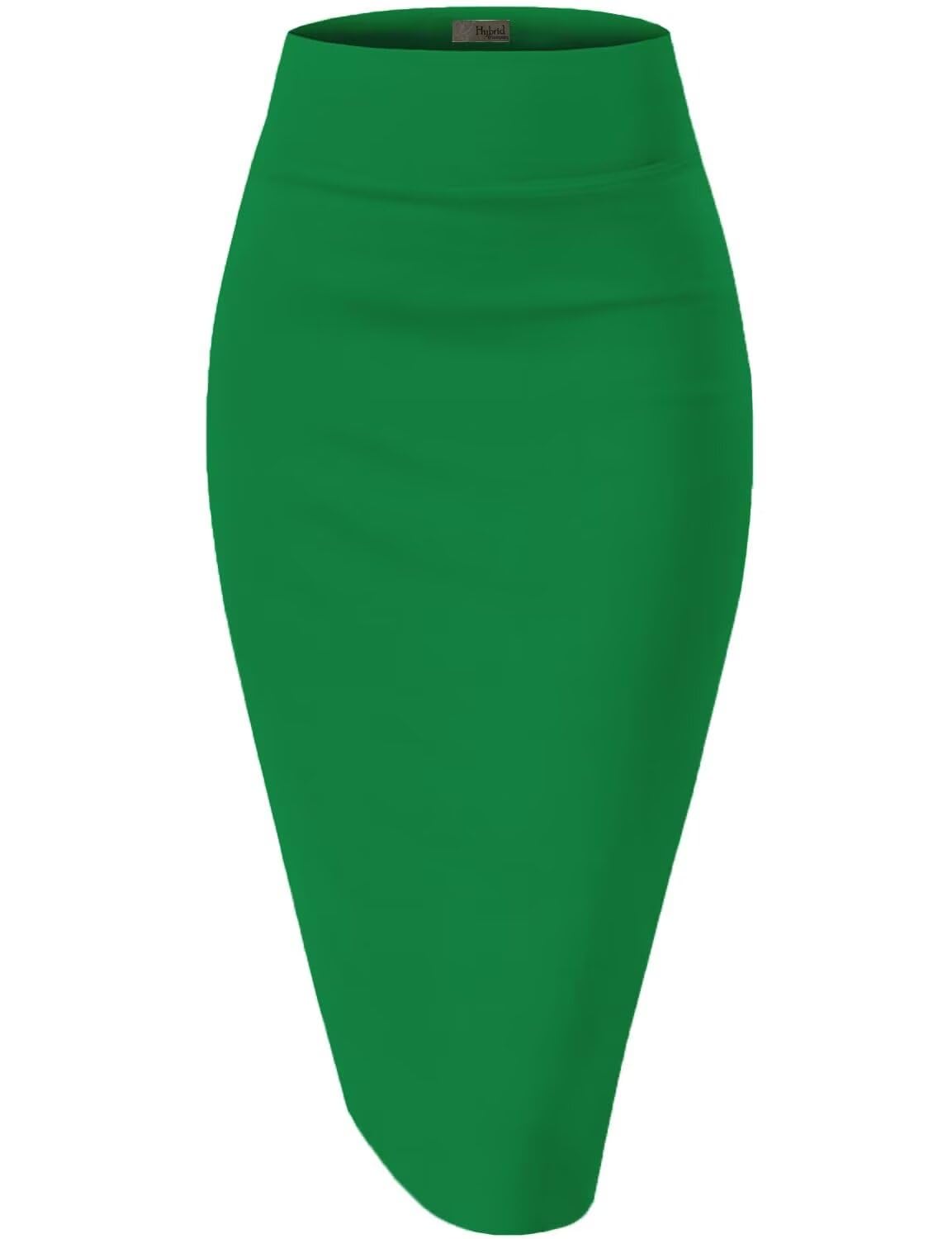 Hybrid & Company Women's Premium Nylon Ponte Stretch High Waist Pencil Suit Skir