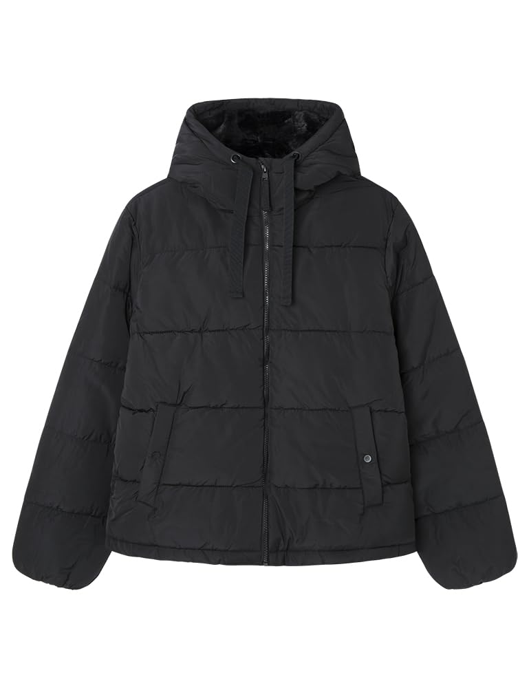 SPRINGFIELD Basic Padded Jacket With Recycled Filling, Eyelet Pockets With Snap 
