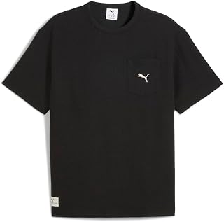 PUMA Mens Class Relaxed Pinnacle Crew Neck Short Sleeve Casual Tops Casual - White