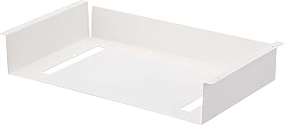 Yamazaki Industries 5481 Under-Table Storage Rack, Tower, White, Approx. W 17.3 x D 9.8 x H 2.8 inches (44 x 25 x 7.2 cm), Bulk Storage for Tissues and Remote Controls