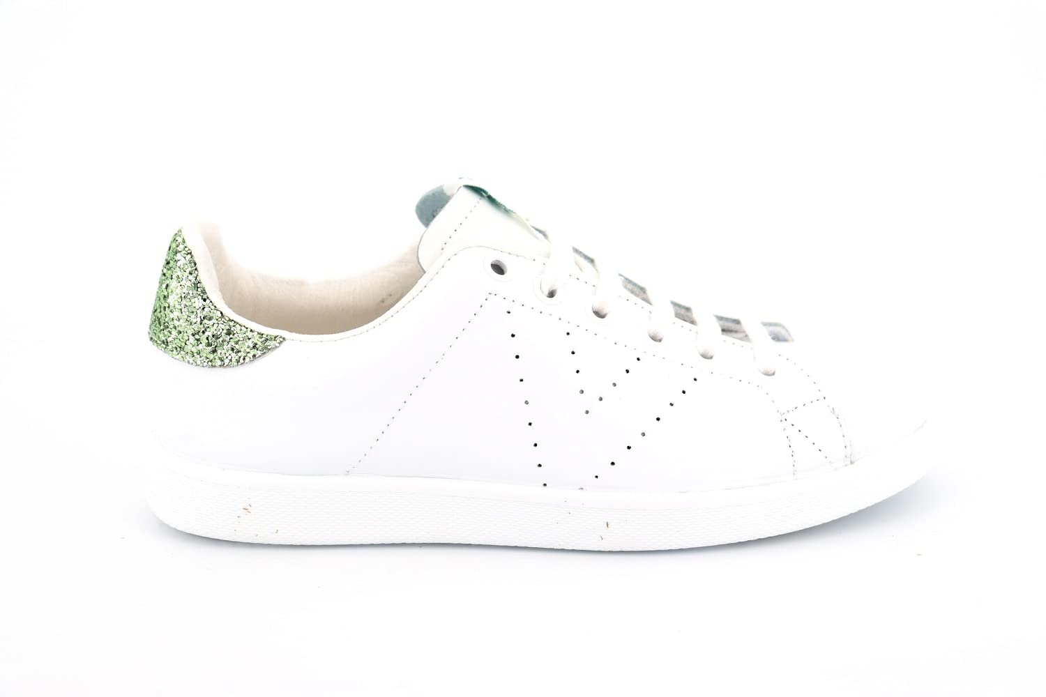 victoria Tenis Leather Sneaker & Back in Glitter & Perforated Logo 1125104 for G