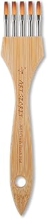 5-in-1 Bamboo Handle Watercolor Brush, Multi-Tip Art Paint Brush for Fine Lines and Special Effects, Nylon Hair Painting Tool for Artists, Students and Beginners