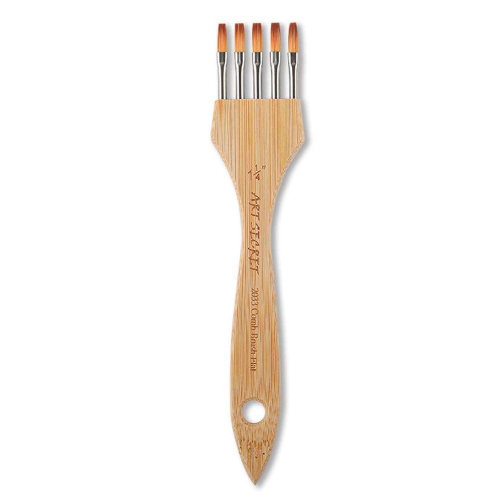 5-in-1 Bamboo Handle Watercolor Brush, Multi-Tip Art Paint Brush for Fine Lines 