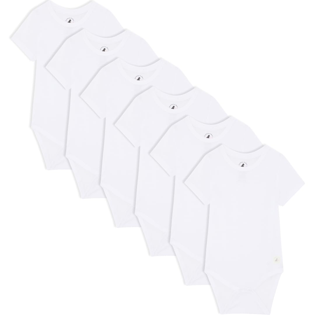 Bramble & Bear Baby Bodysuit Short/Long Sleeve Pack of 3/6 - Unisex Organic Cott