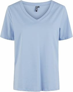 PIECES Pcria SS V-Neck Solid Tee Noos Women's T-Shirt