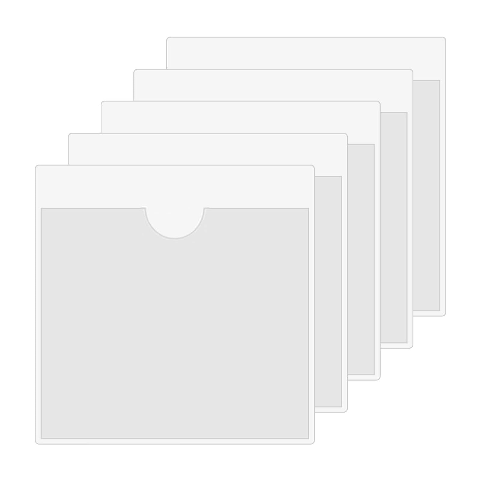 5Pcs Car Tax Disc Holders, Clear Self-Adhesive Permit Pockets 105x105mm | Transp