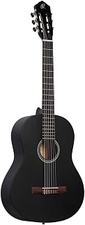 Ortega Guitars RST5MBK Student Series Full Size Classical 6-String Guitar, Spruce Top, Catalpa Body Black Matte Finish