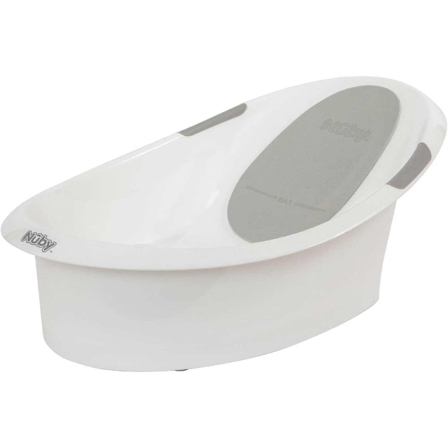 Nuby Newborn Baby Bath with Anti-Slip Support | Soft Headrest | Plug | Suitable 