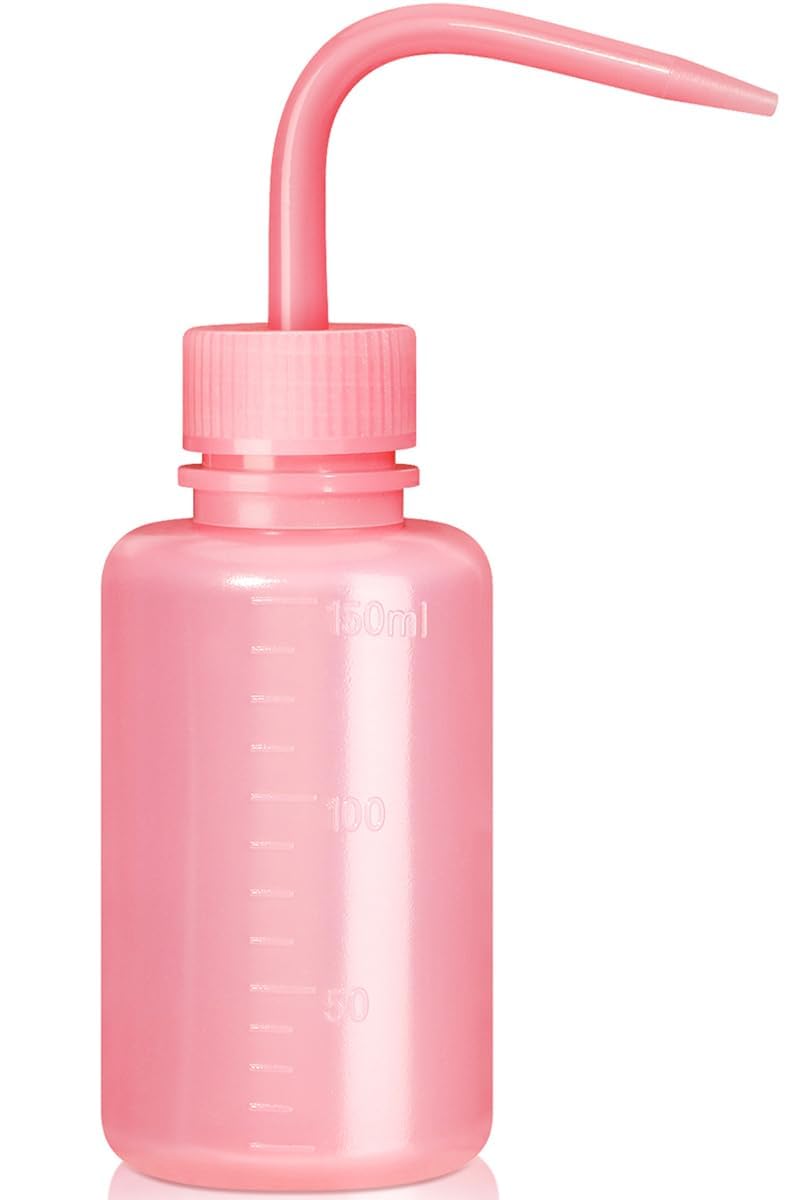 Valchoose 150ml Pink LDPE Squeeze Wash Bottle, Bent Nozzle Portable, 1 Pack | Mi