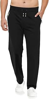 Tansozer Jogging Homme Pantalons de Survêtement Hommes Coton avec Poches Zippées