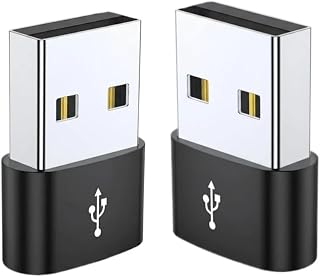 USB to USB C Female to A Male Adapter, Type C to USB A Charger Converter, Compatible with iPhone 17 16 15 14, iPad Pro Air Mini, S24 S23, Black