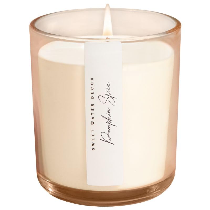 Sweet Water Decor Pumpkin Spice Candle, 12oz Tinted Jar, Cozy Fall Aroma | Pumpk