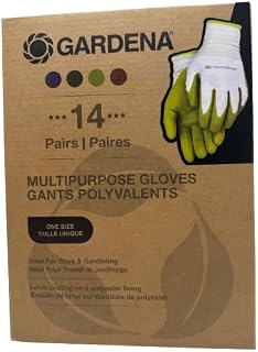 Breathable Gardening & Utility Gloves, Flexible One-Size Fit for Outdoor & Work Tasks, Gardena – 14 Pairs Reusable Latex-Coated Gloves