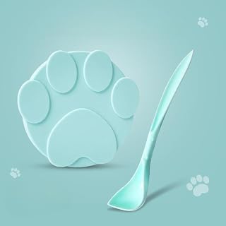 Pet Can Cover and Spoon Set with Silicone Seal Lid for Cat and Dog Food Cans Easy to Use Green