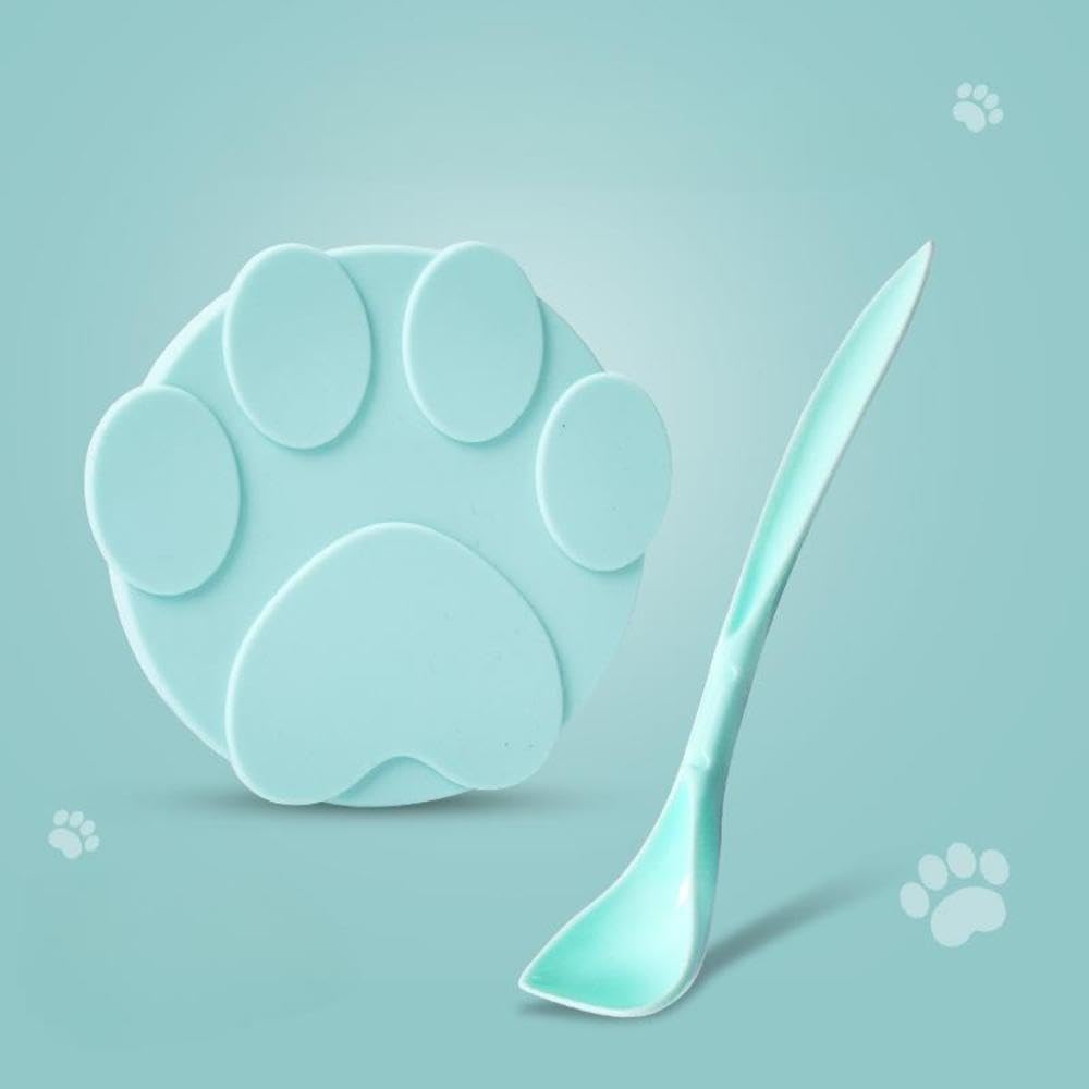 Pet Can Cover and Spoon Set with Silicone Seal Lid for Cat and Dog Food Cans Eas