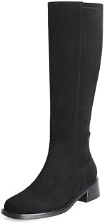 QIY Knee High Boots for Women Low Heel Flat Tall Boots