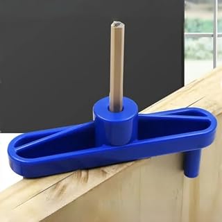Wood Drilling Locator Plastic Center Finder With Center Line Marker Gauge For Dowels, Joinery, Cabinetry, Furniture Repair, Blue