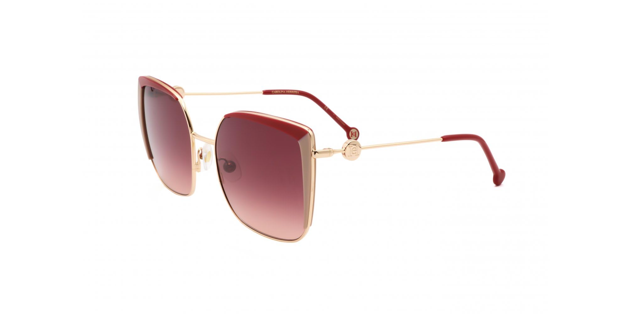 Carolina Herrera HER 0111/S ローズゴールド レッド/レッド シェード 57/20/145 レディース サングラス、レッドベージュ、5
