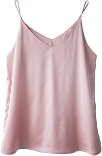 Wantschun Womens Satin Silk Camisole Cami V-Neck Vest Top Blouse Tank Shirt