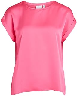 Vila Women's Viellette S/S Satin Top/Su-Noos T-Shirt