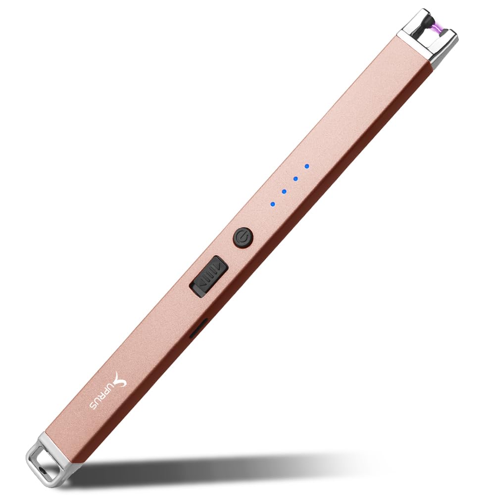 SUPRUS Electric Arc Windproof USB Lighter Flameless Rechargeable Lighter with Sa