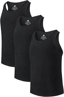 DAVID ARCHY Underarm Men's Underarm Tank Tops with Round Neck V-Neck or Short Sleeves Soft White Black Grey