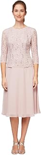 Alex Evenings Plus Size Long A-Line Mock Dress with Jacket Dress for Women's Special Occasion