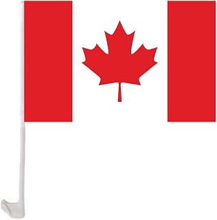 Canada Car Flag 1 Pack Double-Sided Canadian Flags with Pole for Car Window - Outdoor Vehicle Decoration - 12 x 18 inches