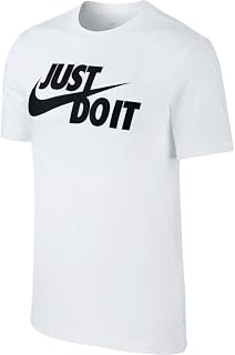 Nike NSW Men's T-Shirt, M, Just Do It Swoosh T-Shirt, white, m