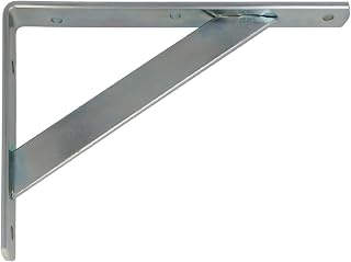Amig - Shelf brackets - Corner for shelves - Shelf support - Steel - Color Silver - Size 400 x 275 mm - Maximum recommended weight 496 lbs