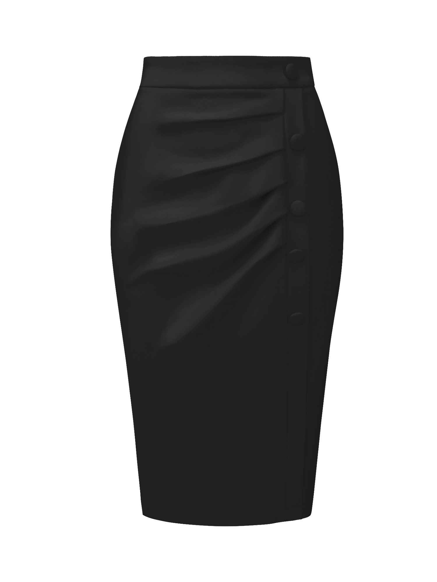 Hobemty Women's Wear to Work Pencil Skirt Elastic High Waist Ruched Bodycon Midi