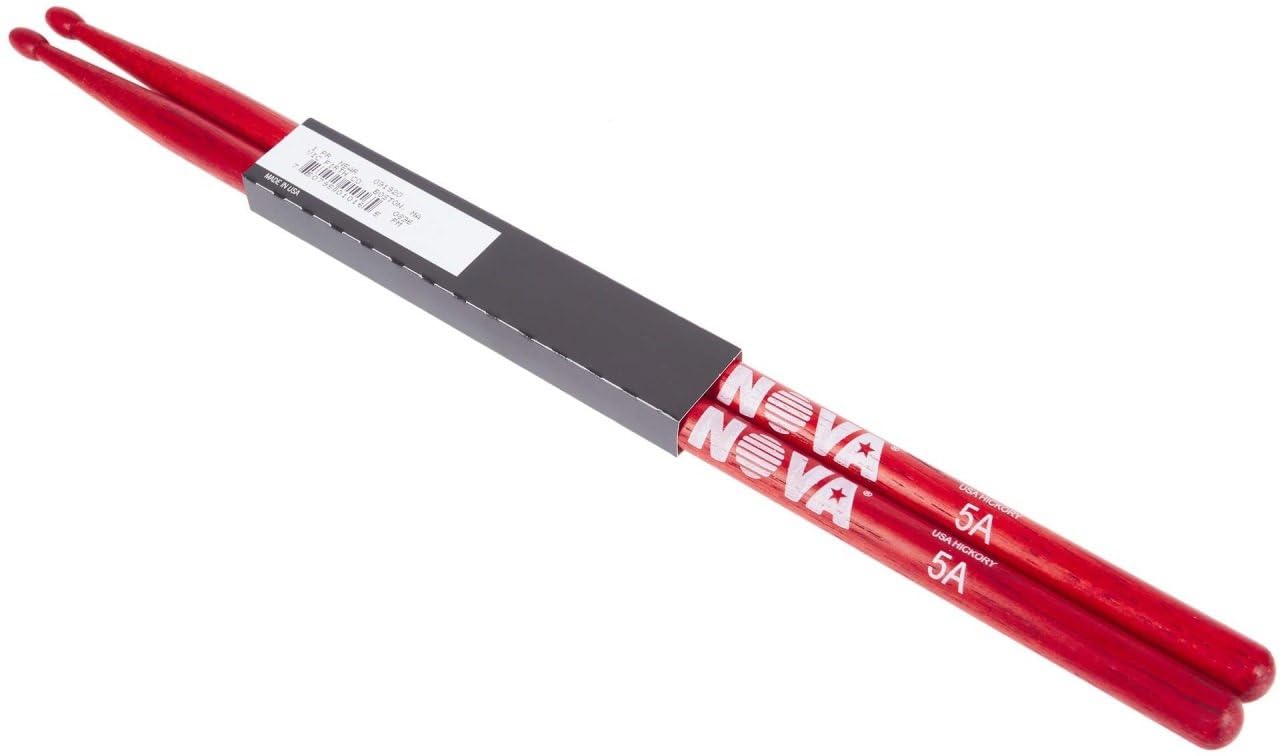 Vic FIrth - NOVA Drumsticks - 5A - Wood Tip - Red