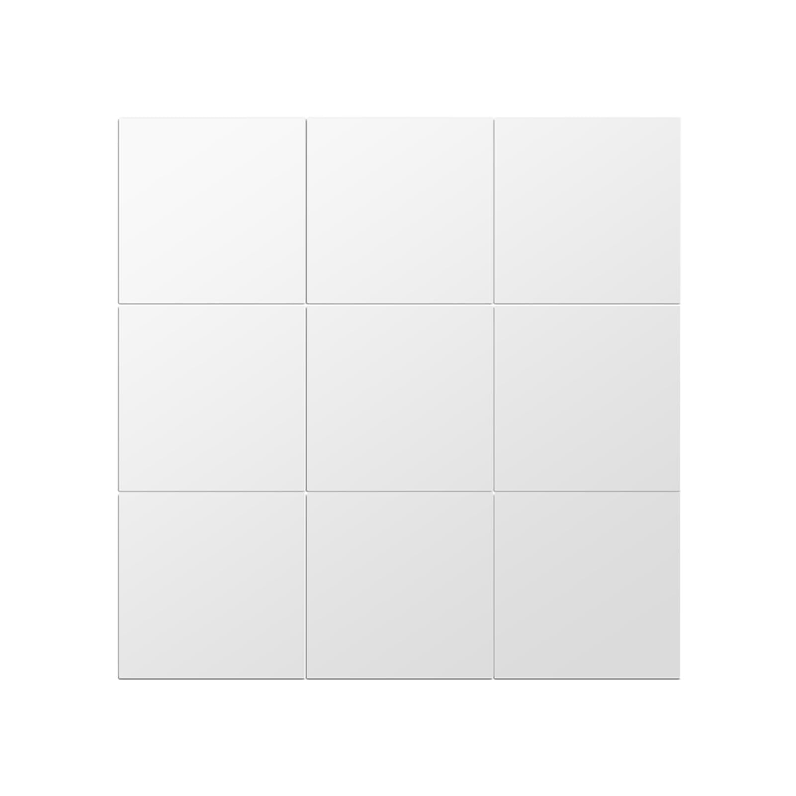 Generic 9pcs DIY Square Mirror Decorative Wall Sticker 5.9X5.9 Inch Plastic Self