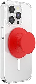 PopSockets: PopGrip Round for Magsafe – Adapter Ring for MagSafe Included – Holder and Grip for Mobile Phones and Case with an Interchangeable Top – Basic Red