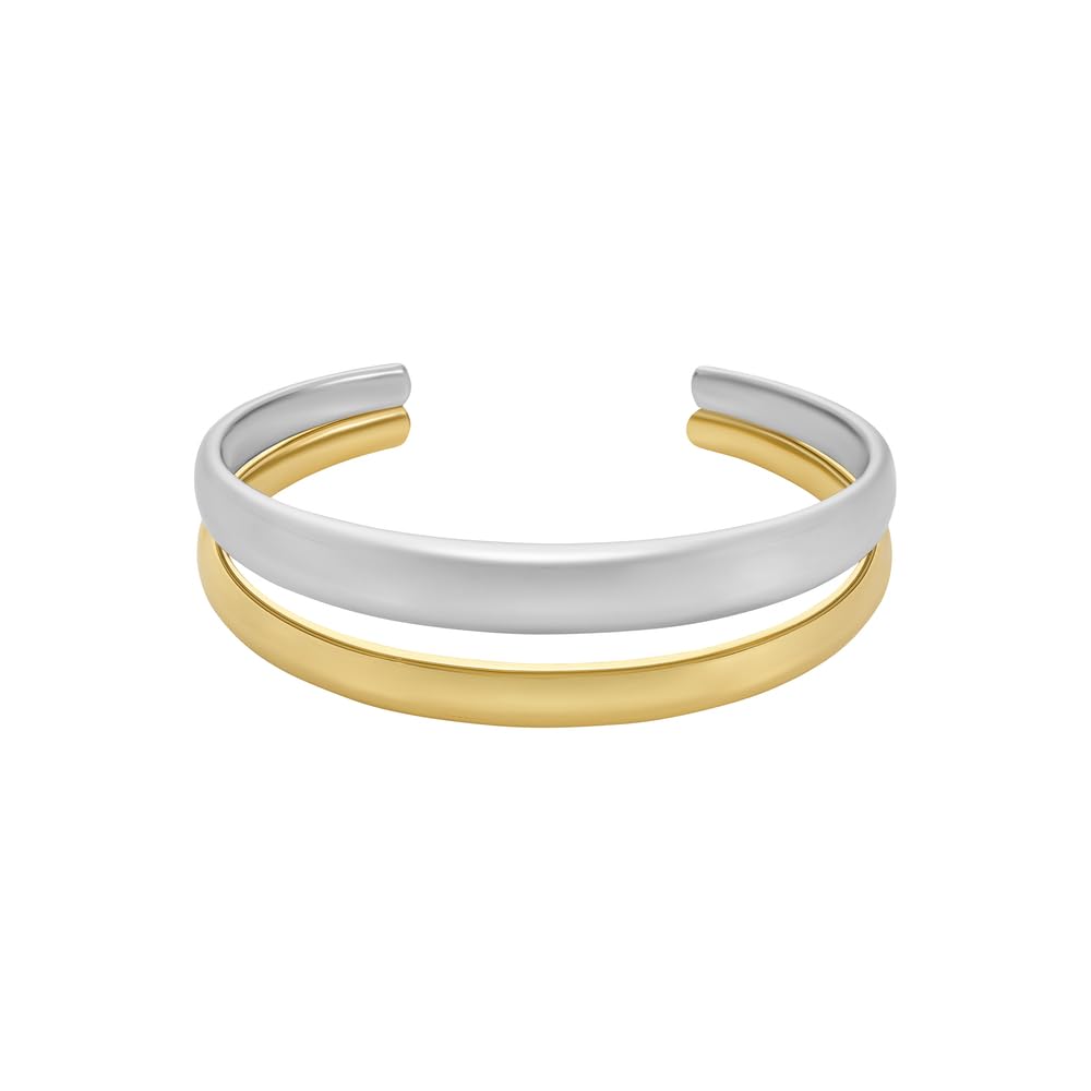 Fossil Bracciale bangle da donna in acciaio inossidabile con bracciale aperto