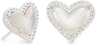 Kendra Scott Ari - Orecchini a perno da donna, a forma di cuore, alla moda, taglia unica, in ottone e madreperla