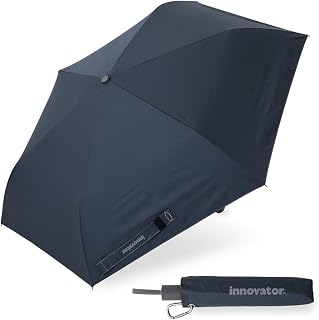 Ogawa 18755 Folding Umbrella, Men's, Parasol, For Sunny or Rainy Weather, Heat Insulation, Light Blocking, Over 99% UV Protection, One-Touch Automatic Opening/Closing, Won't Pop Out In The Midway, Safety Mechanism, 21.7 inches (55 cm), Innovator, Waterproof, Navy, UV Protection, Parasol for Boys, Gift