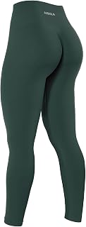 AUROLA Power Workout Leggings for Women Tummy Control Squat Proof Ribbed Thick Seamless Scrunch Active Pants