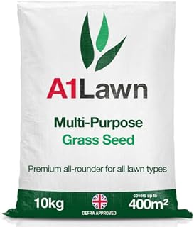 A1 Lawn Multi Purpose Grass Seed, Fast Growing, Pet & Child Friendly | 10kg, Covers up to 400m2, DEFRA Certified, Creeping Red Fescue, Over Seeding, New Lawns & Thickening, Fash Establishment