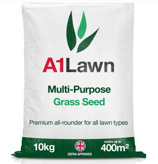 A1 Lawn Multi Purpose Grass Seed, Fast Growing, Pet & Child Friendly | 10kg, Cov