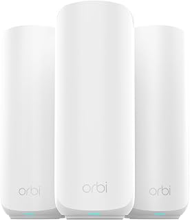 NETGEAR Orbi 370 Series WiFi 7 Mesh System, Up to 6,000 sq ft., 3 Pack | Up to 5 Gbps, 70 Devices, Easy Set Up, Dual-Band, Security Features, 2.5 Gig Port, Router + 2 Satellite Extenders, RBE373