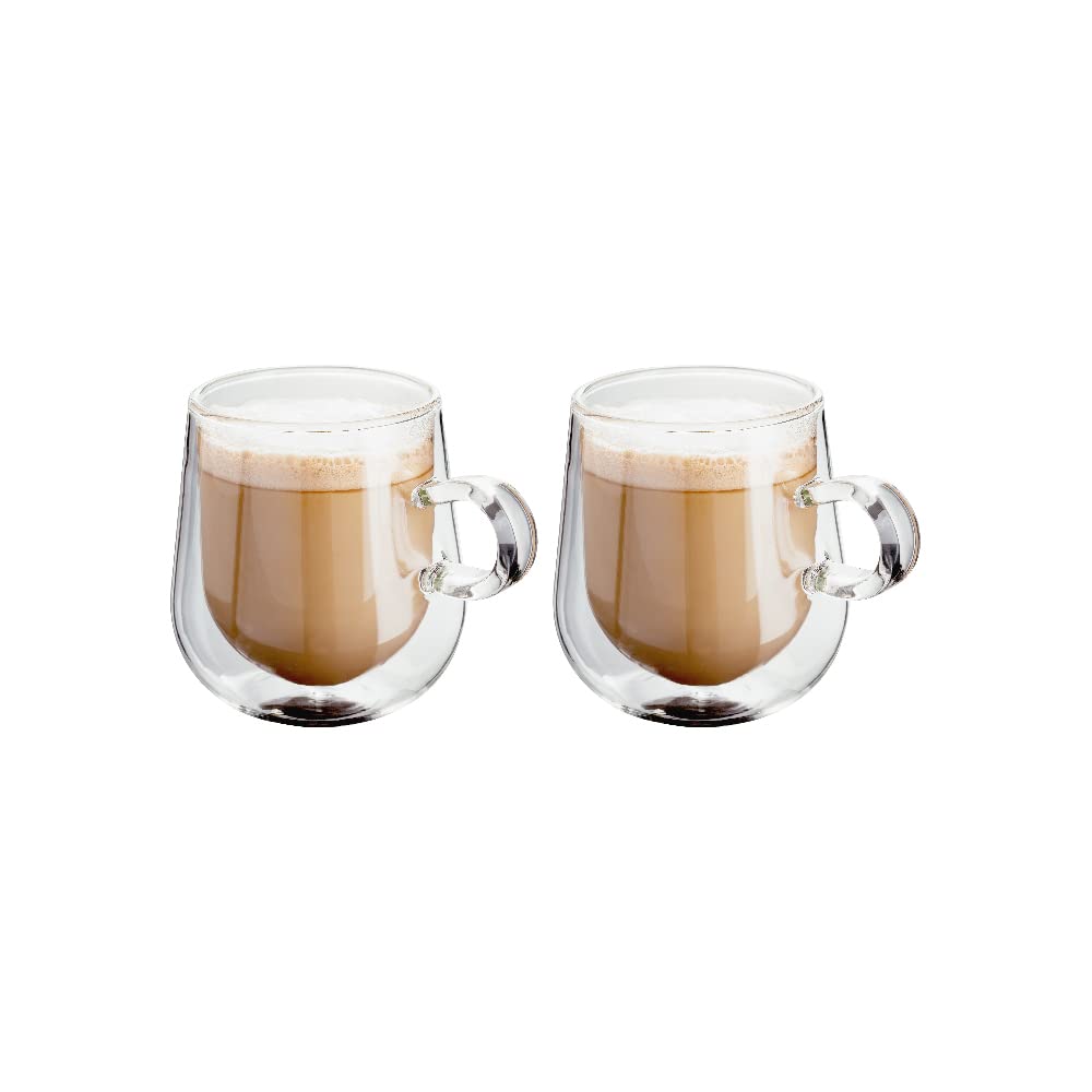 Judge Double Walled Glass Coffee Cups, Set of 2 Latte Glasses, 275 ml Each, Hand