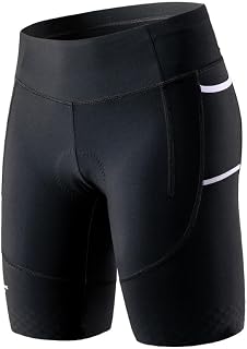 MY KILOMETRE Triathlon Shorts Women 8”Inseam Tri Shorts with Side Pockets UPF 50+Fabric,Plus Size