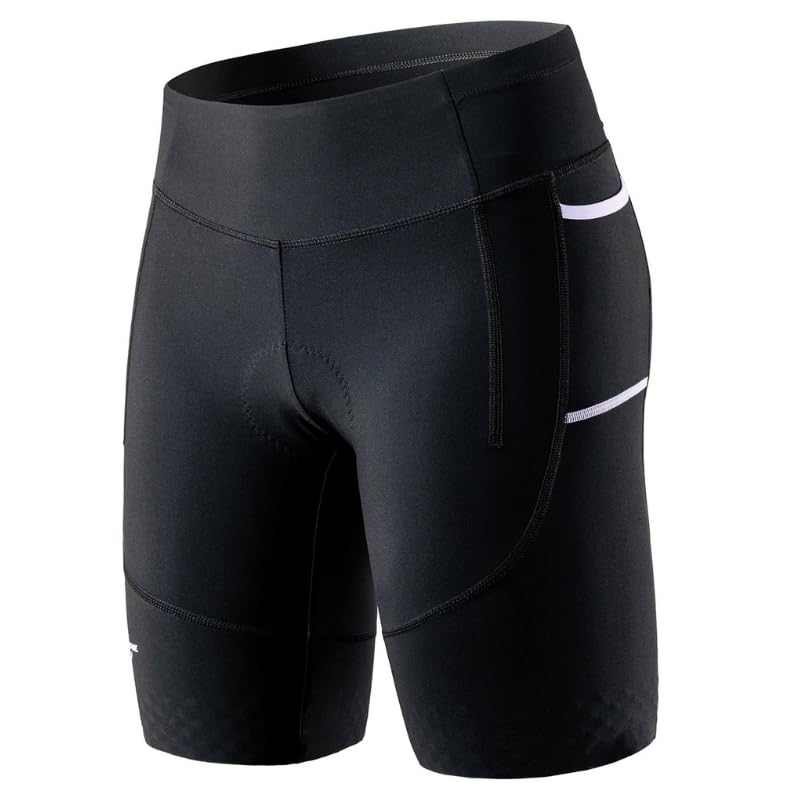 MY KILOMETRE Triathlon Shorts Women 8”Inseam Tri Shorts with Side Pockets UPF 50