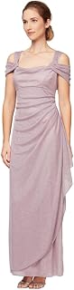 Alex Evenings Women's Long Cold Shoulder Dress (Petite and Regular Sizes) Sleeveless Special Occasion Dress
