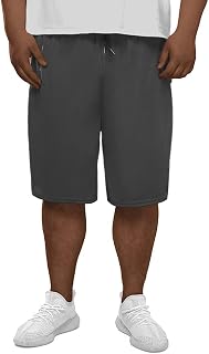 Idtswch Mens Basketball Shorts Big Tall Athletic Lightweight Slim Fit Dry Training Workout Zip Pockets (XL-8X)