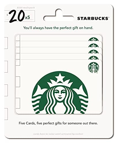 Starbucks Physical Gift Cards (Multipack of 5 x $20) - $100