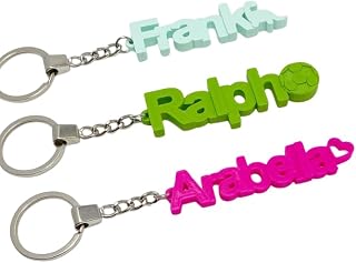 Personalised keyring for kids, Name keyring with icons, Name Tags, Sturdy high quality keychain, Letter keyring, Stocking Filler, Eco friendly PLA plastic, Free UK postage